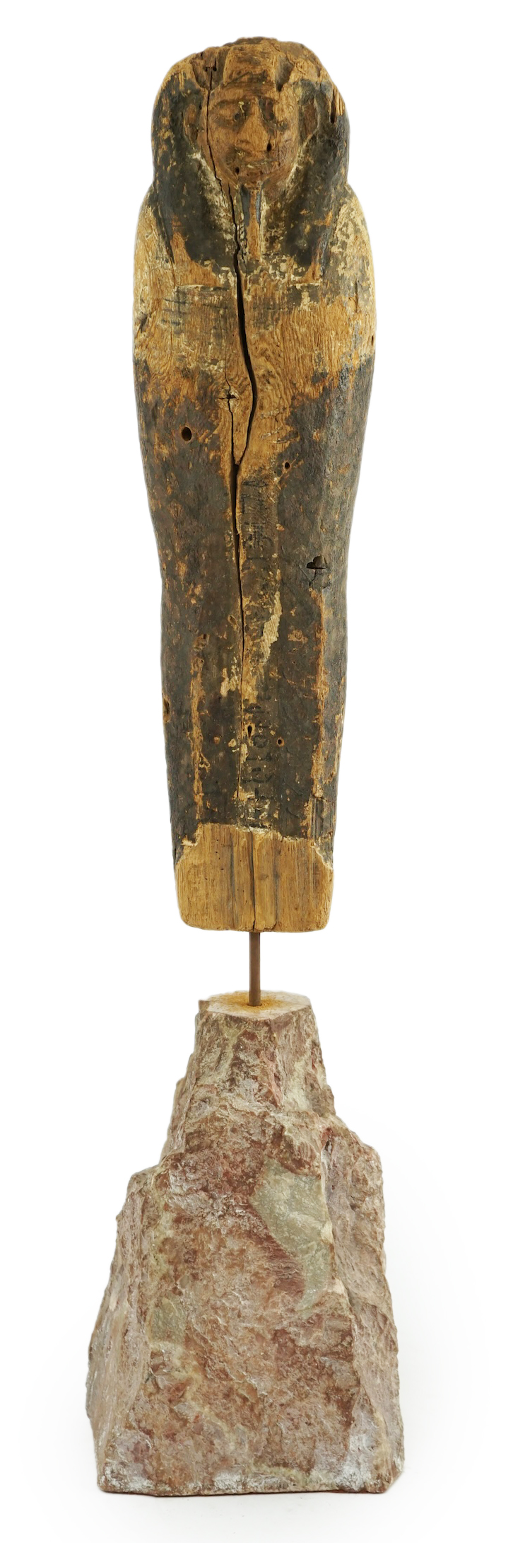 An Ancient Egyptian miniature wood statuette of Ptah-Sokar-Osiris, probably late Kingdom